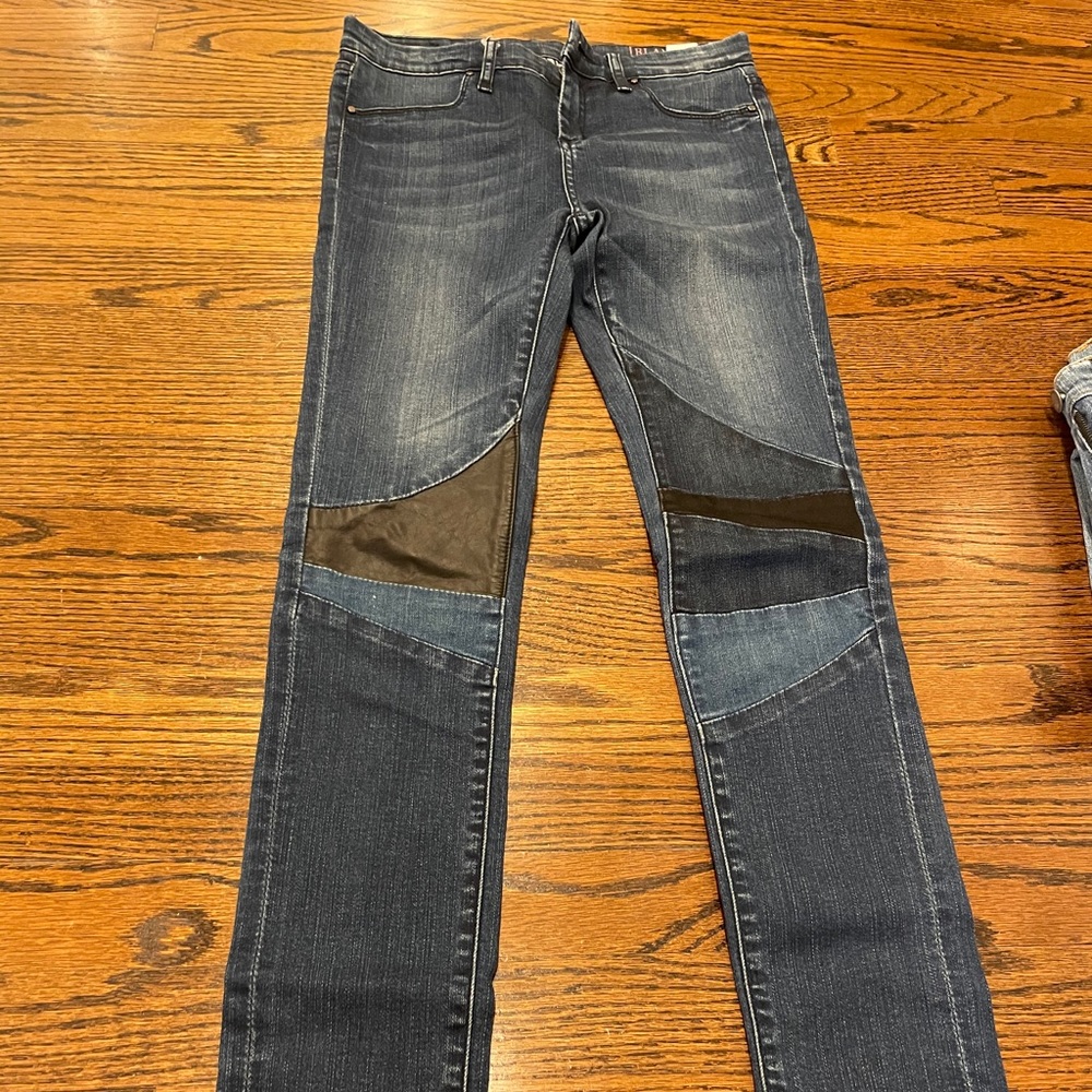 Blank nyc jeans with leather patch